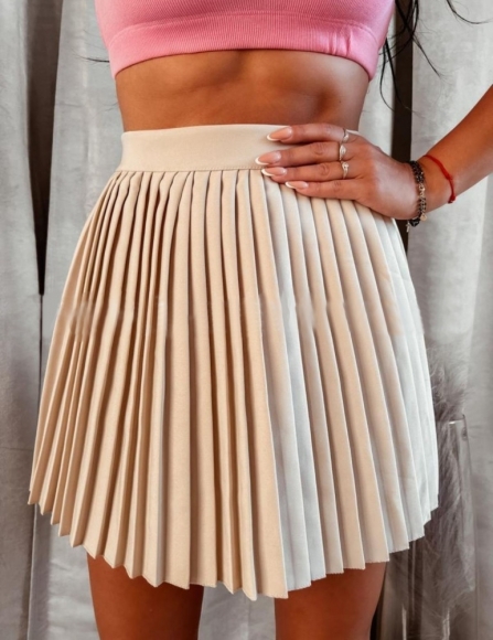 Béžová skladaná sukňa Afra