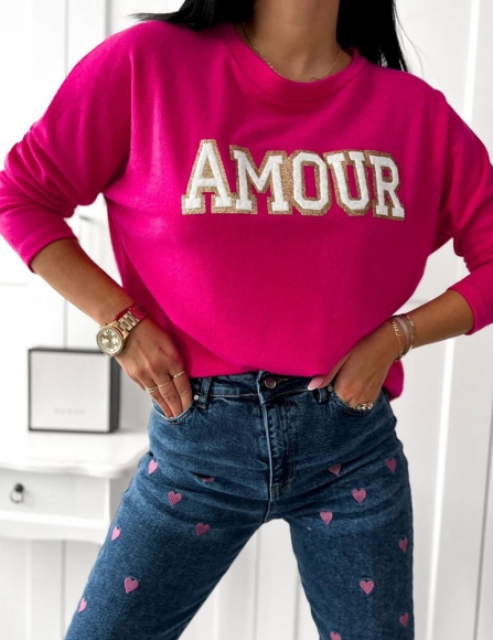 Fuksiový sveter Amour