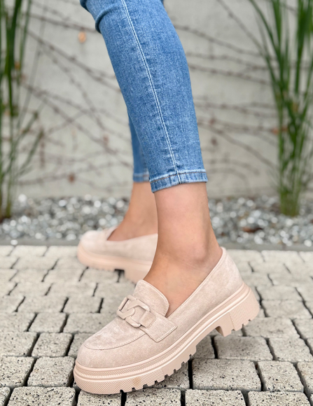 Béžové mokasíny Nustia