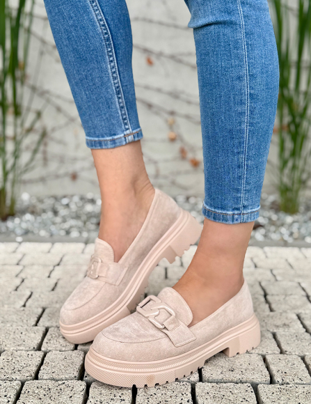 Béžové mokasíny Nustia