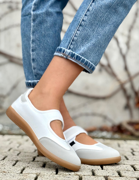 Biele poltopánky Alaina