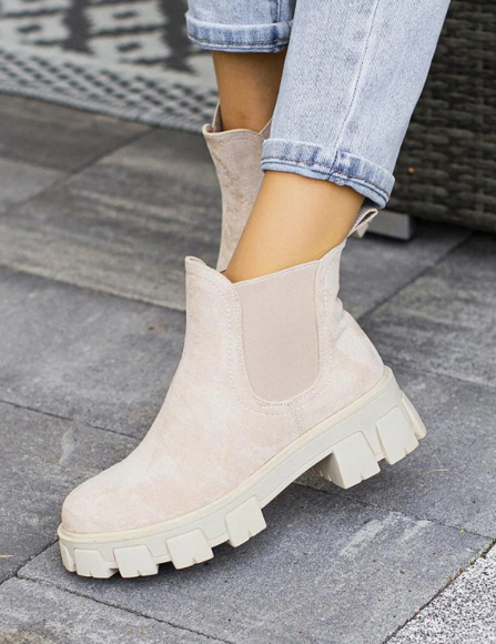 Béžové členkové topánky Cate