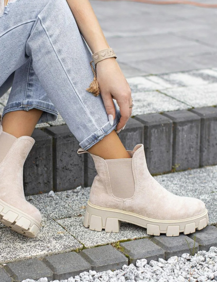 Béžové členkové topánky Cate