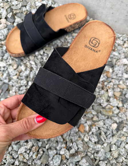 Čierne šľapky Amista