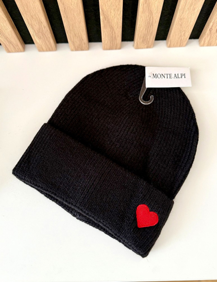 Čierna čiapka s rukavicami Raquel