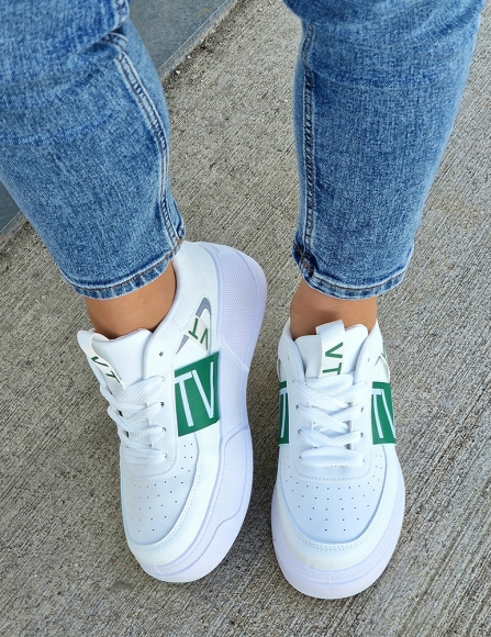 Bielo-zelené tenisky Devlin