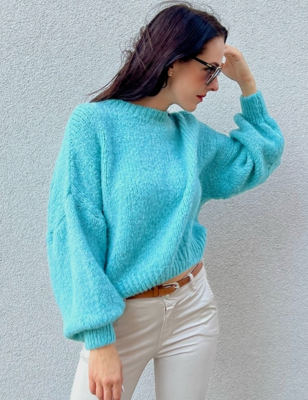 Tyrkysový sveter Emana
