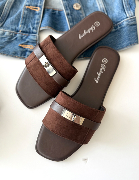 Hnedé šlapky Georgiana