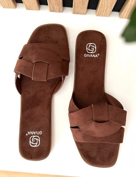 Hnedé šlapky Katelyn