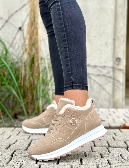 Svetlohnedé zateplené tenisky Charlene