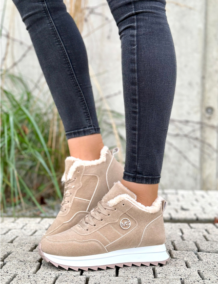 Svetlohnedé zateplené tenisky Charlene