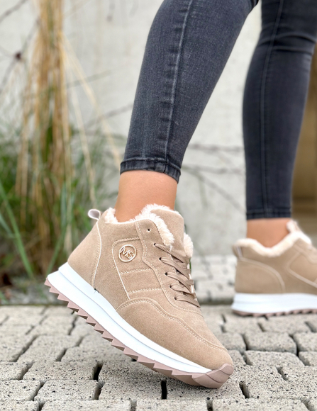 Svetlohnedé zateplené tenisky Charlene