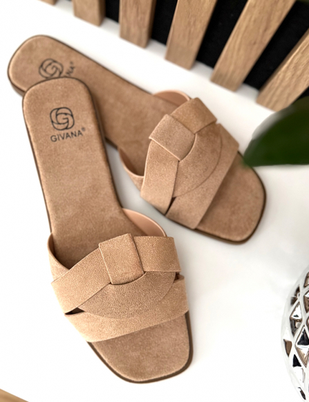 Khaki šlapky Katelyn