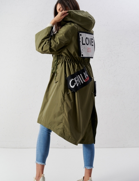 Olivová parka Love