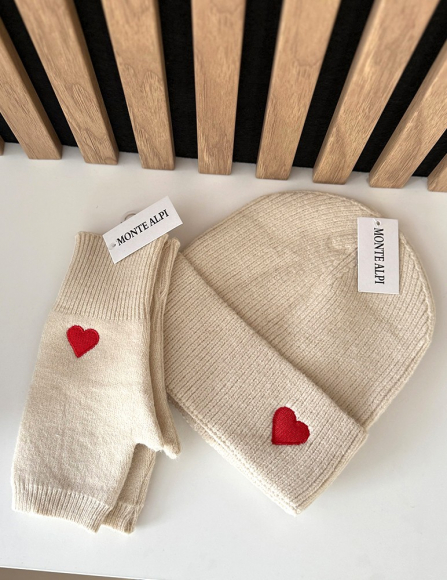Béžová čiapka s rukavicami Raquel