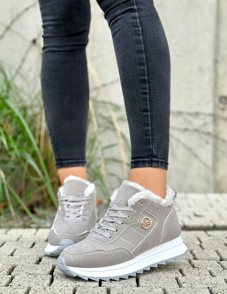 Sivé zateplené tenisky Charlene