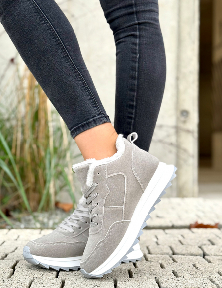 Sivé zateplené tenisky Charlene