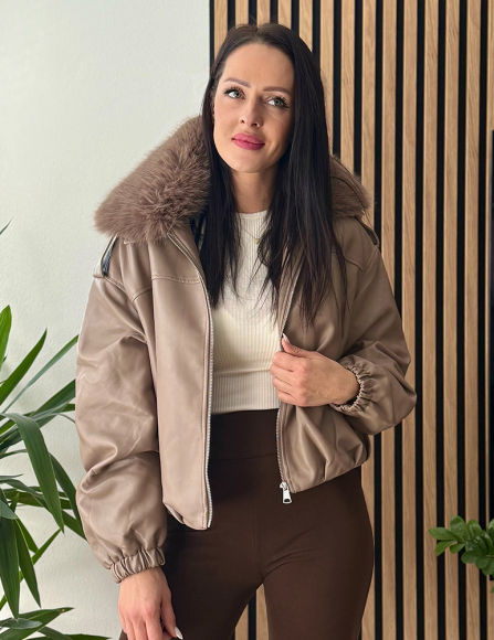 Svetlohnedá bunda Yuka