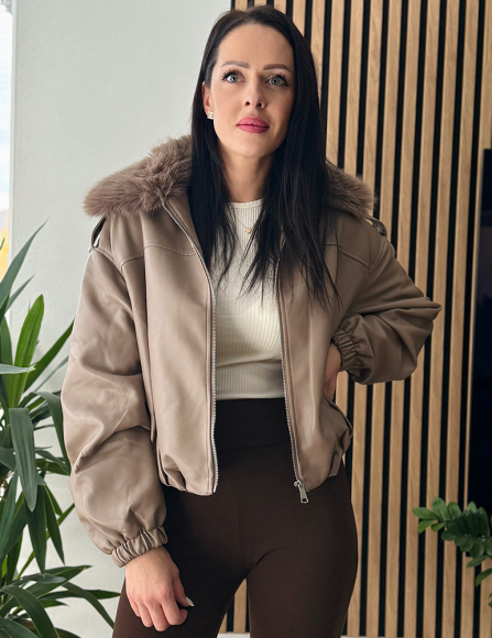 Svetlohnedá bunda Yuka