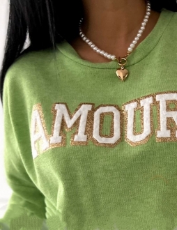 Zelený sveter Amour