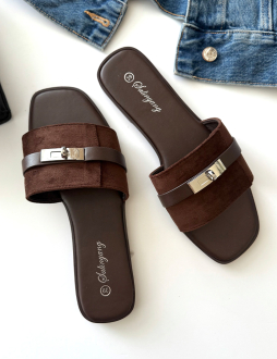 Hnedé šlapky Georgiana