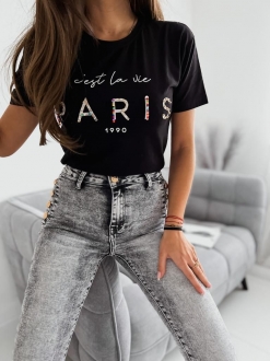 Čierne tričko Paris