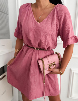 Ružové mušelinové šaty Zinnia