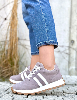 Sivé kožené tenisky Delilah