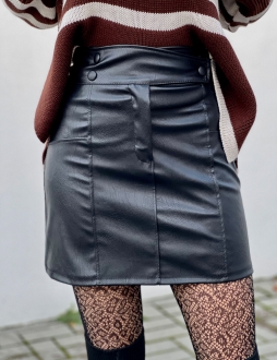 Čierna koženková sukňa Inga